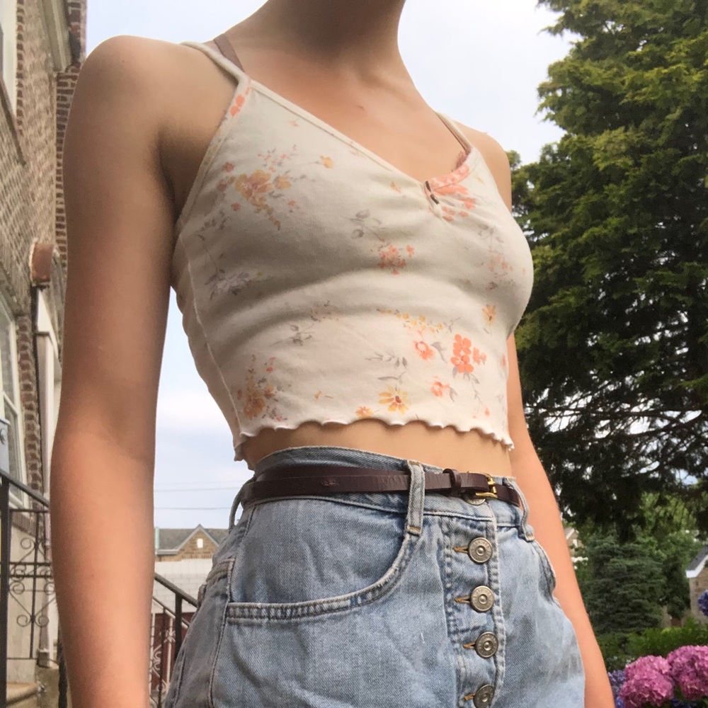 Floral Cropped Button Cami